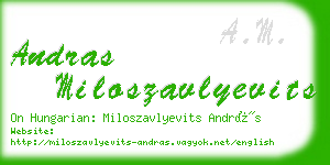 andras miloszavlyevits business card